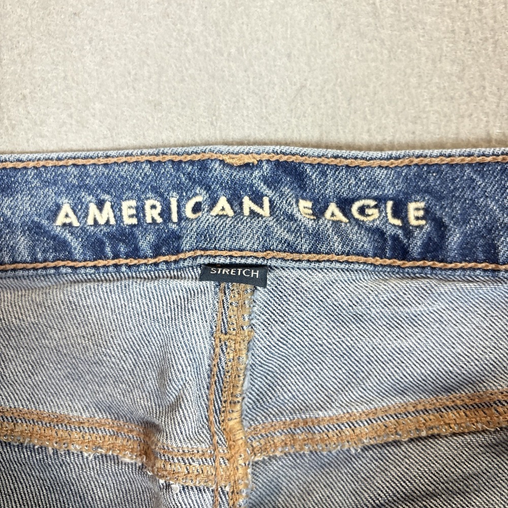 American Eagle Stretch Studded Stovepipe Jeans Size 12 Regular High- Rise Woman - Picture 5 of 12